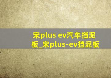 宋plus ev汽车挡泥板_宋plus-ev挡泥板